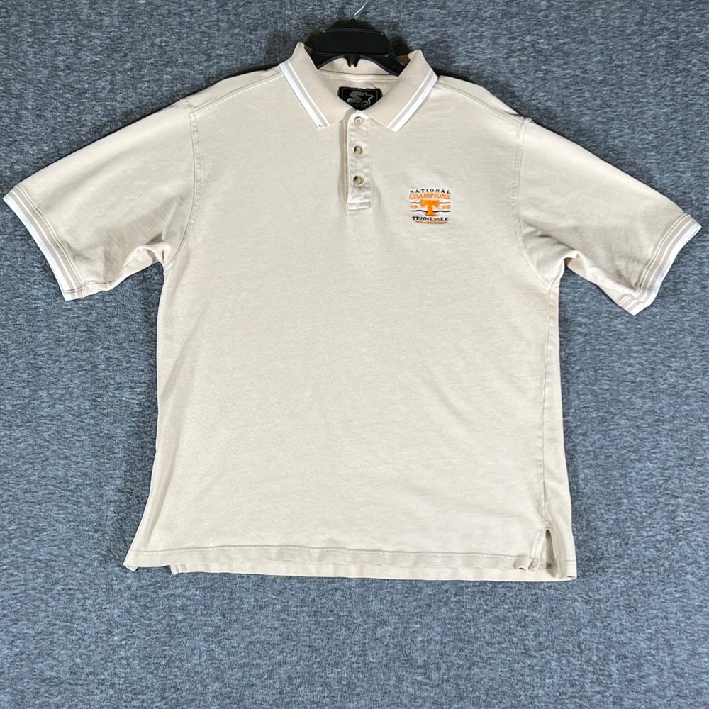 Starter Tennessee Volunteers National Champions 1998 Mens XL Polo Shirt Khaki